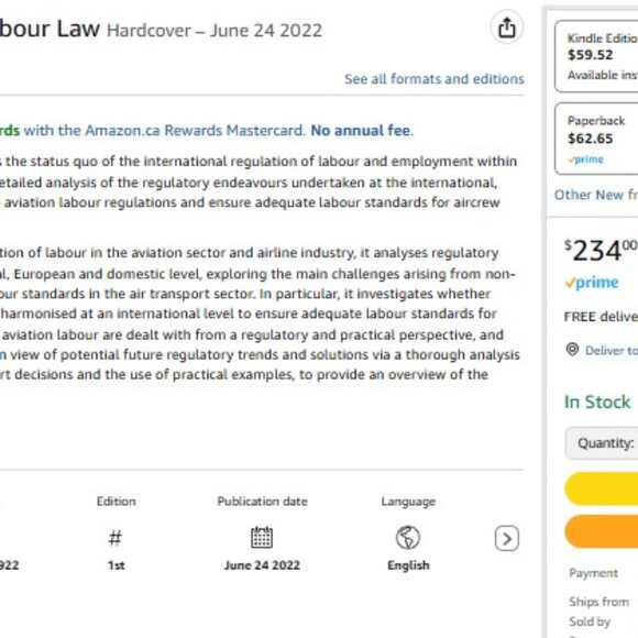 International Aviation Labour Law by Andrea Trimarchi Hardcover Book ROUTLEDGE - Picture 2 of 2